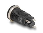 DELOCK Druckschalter zum Einbau schwarz 12 mm 12 V 4 x Lötan