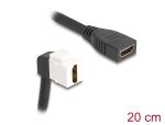 DeLOCK Keystone Modul Kabel HDMI Buchse zu Buchse 90°...
