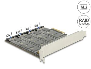 DELOCK PCI Express Karte > 4x intern M.2 Key B mit RAID