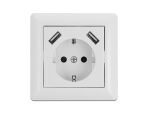 DELOCK Einbausteckdose mit 2 x USB Typ-A Ladeport 2,8 A