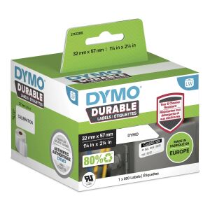 DYMO Original LabelWriter Hochleistungs-Etiketten | 32 mm x 57 mm | weißes Kunststoff-Etikett | Rolle mit 800 Etiketten | für LabelWriter-Beschriftungsgerät