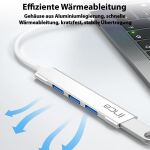 Inca IUSB-04TX Schnittstellen-Hub USB Typ-C 5000 Mbit/s Silber, Weiß