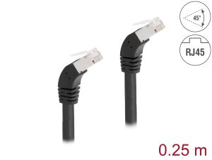 DELOCK RJ45 Netzwerkkabel Cat.6A S/FTP Slim 45° 0,25 schwarz