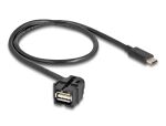DeLOCK Keystone Modul USB 2.0 A Buchse zu USB Type-C Stecker 250° mit Kabel 0,5 m