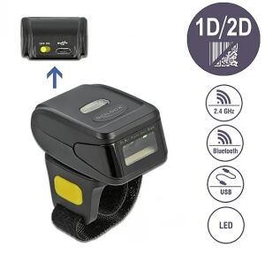 DELOCK Ringbarcode Scanner 1D/2D 2,4GHz oder Bluetooth