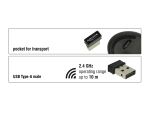 DELOCK Ergonomische vertikal optische 5-Tasten Maus 2,4 GHz