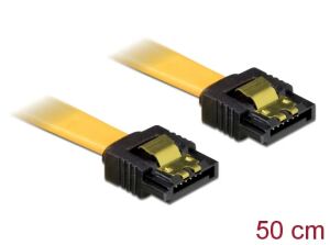 DELOCK SATA-Kabel SATA -> SATA St/St 0.50m gelb Clips