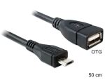 DeLOCK 50cm USB micro-B/USB2.0-A USB Kabel 0,5 m...