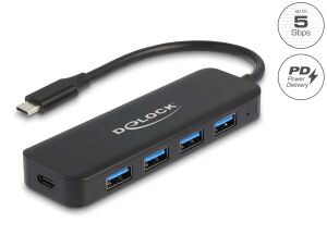 DELOCK USB Type-C Hub 4 Port USB 3.2 Gen 1 m. Power Delivery