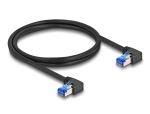 DELOCK RJ45 NWK Cat.6A S/FTP rechts gewinkelt 1 m schwarz