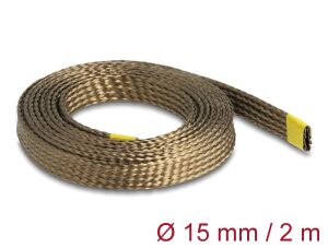 DELOCK Geflechtschlauch aus Basalt Fasern 2mx15mm Braun