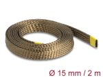 DELOCK Geflechtschlauch aus Basalt Fasern 2mx15mm Braun