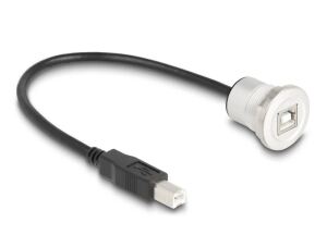 DELOCK USB2.0 Typ-B Einbaubuchse mit Kabelp. St. Alu.30cm