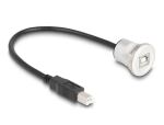 DELOCK USB2.0 Typ-B Einbaubuchse mit Kabelp. St. Alu.30cm