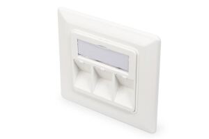 Digitus Leerdose für Keystone Module, Rahmen 80x80 mm + Zentralplatte 50x50 mm