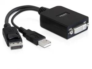 DeLOCK 61855 Videokabel-Adapter 0,23 m DisplayPort DVI-I Schwarz
