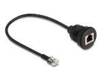 DELOCK Kabel RJ12 Stecker zu RJ12 Buchse zum Einbau 30 cm sw