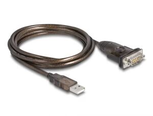 DeLOCK Adapter USB 2.0 Typ-A zu 1 x Seriell RS-232 D-Sub 9 Pin Stecker mit Muttern 1,5 m