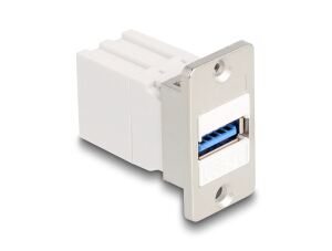 DeLOCK Panel Mount Keystone Modul Kupplung USB 5 Gbps Typ-A Buchse zu USB Typ-A Buchse konisch