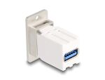 DeLOCK Panel Mount Keystone Modul Kupplung USB 5 Gbps Typ-A Buchse zu USB Typ-A Buchse konisch