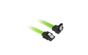 Sharkoon Kabel SATA III 90 sleeve 0,45m grün