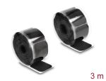 DELOCK Klettpad mit Haft- und Flauschpad 45x50mm L3m schwarz