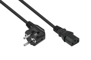 Kabelmeister SK0130-S018 Stromkabel Schwarz 1,8 m Netzstecker Typ E+F IEC C13