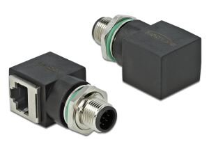 DELOCK Netzwerkadapter M12 8 Pin A-kodiert St. zu RJ45 Bu.