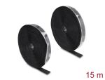 DELOCK Klettband selbstklebend Haft/Flauschband 15mx25mm SW
