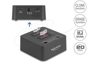 DELOCK USB 20 Gbps M.2 Dockingstation 2x M.2 NVMe PCIe SSD