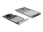 DeLOCK PCI Express x16 Karte zu 4 x intern NVMe M.2 Key M mit Kühlkörper und Lüfter - Bifurcation