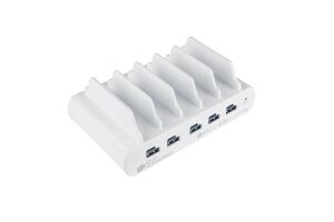 Alcasa PCA-D006W Ladestationsorganiser Freistehend Weiß