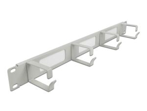 DELOCK 19" Kabelmanagement Bürstenleiste 4 Bügel 1 HE grau
