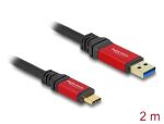 DeLOCK USB 10 Gbps Kabel USB Typ-A Stecker zu USB Type-C Stecker 2 m rot Metall