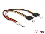 Stromkabel Delock Molex 4pin -> 2x SATA 15pin Bu/Bu 0.30m