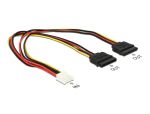 Stromkabel Delock Molex 4pin -> 2x SATA 15pin Bu/Bu 0.30m