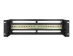 DELOCK 19" Schutzschalterleiste mit Abdeckung 3 HE Metall
