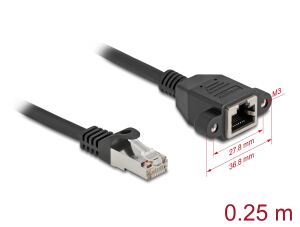 DELOCK Verlängerungskabel S/FTP RJ45 ST -> BU Cat6A 0.25m sw