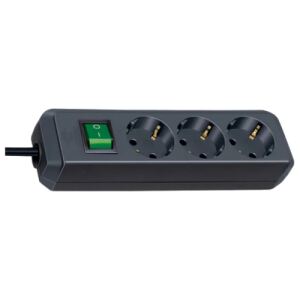 Brennenstuhl Eco-Line with switch and 1,5 mm² Ø cable Verlängerungskabel 5 m 3 AC-Ausgänge Schwarz