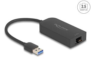 DeLOCK 66045 Kabeladapter USB 5 Gbps Type-A 2.5 Gigabit LAN RJ45 Schwarz