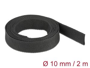 DELOCK Gewebeschrumpfschlauch 2 m x 10 mm schwarz