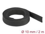 DELOCK Gewebeschrumpfschlauch 2 m x 10 mm schwarz
