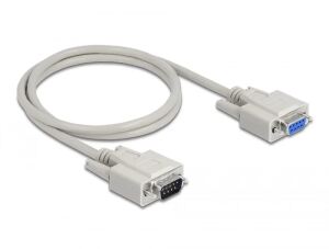 DELOCK Seriell-Verl. D-Sub9 -> D-Sub9 St/Bu 1.00m beige