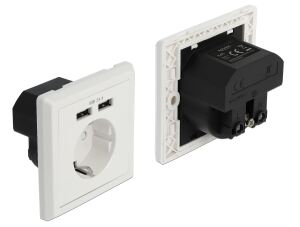 DELOCK Einbausteckdose mit 2 x USB Typ-A Ladeport 2,4 A