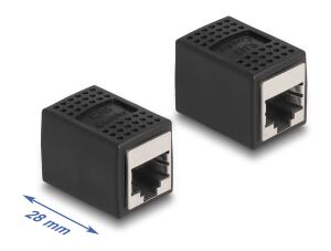 DELOCK Adapter RJ45 Buchse zu RJ45 Buchse Cat.6A schwarz