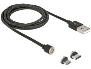 DeLOCK 85723 USB Kabel USB 2.0 1,1 m USB A USB C/Micro-USB B 0,48 Gbit/s Schwarz