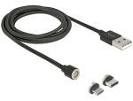 DeLOCK 85723 USB Kabel USB 2.0 1,1 m USB A USB C/Micro-USB B 0,48 Gbit/s Schwarz