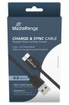 MediaRange USB-A auf Micro-B USB 3.0 Daten- und Ladekabel, USB 3.0, 5 Gbps, 5W max., 50cm, Schwarz