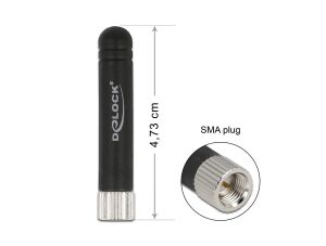 DeLOCK ISM 433 MHz Antenne SMA Stecker -0,5 dBi omnidirektional flexibel schwarz