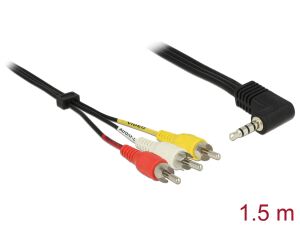 DELOCK Klinkekabel 3,5mm 90° -> 3x Cinch St/St 1.50m